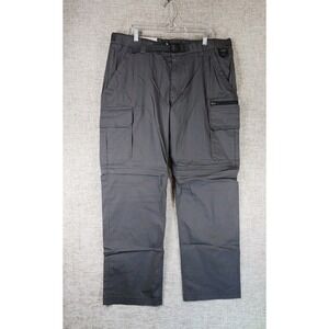 BC Clothing Convertible Cargo Pants Mens XXL Charcoal Zip-Off Shorts Stretch NEW